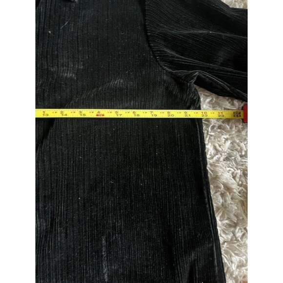 Vintage Women’s Lands End Black Corduroy Blazer Jacket With Flannel Accents - Picture 5 of 8